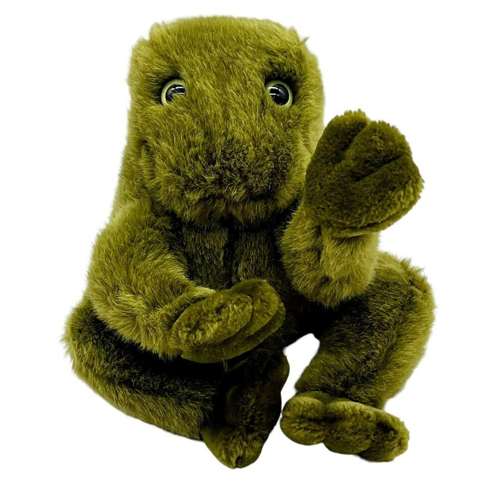 Vintage Gund Ribbit Frog Plush With Rattle Croak Sound 6 inch  Green 1985‎